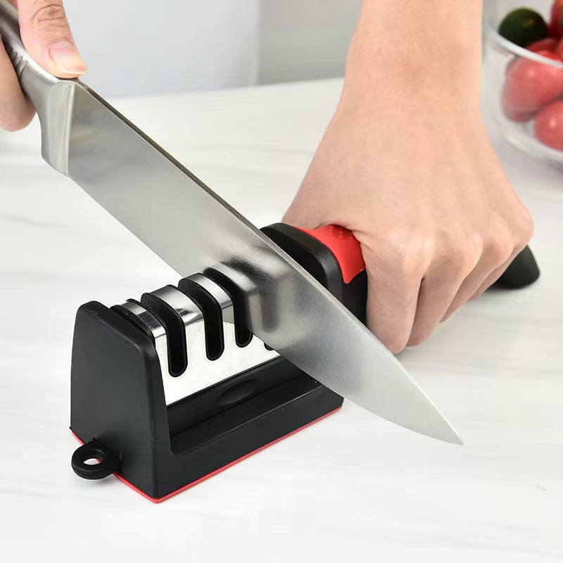 Afilador de cuchillos 4 en 1 con base antideslizante