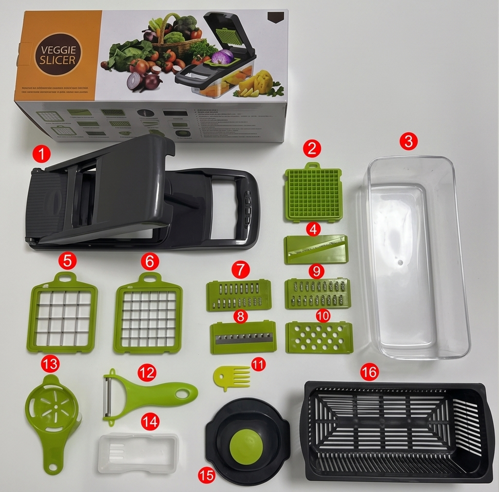 Cortador de Verduras 16 en 1 — Prepara la comida en 5 minutos, no en 30