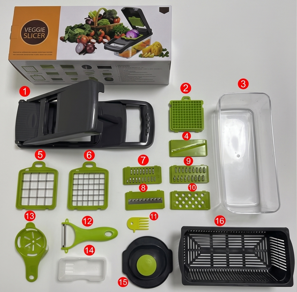 Cortador de Verduras 16 en 1 — Prepara la comida en 5 minutos, no en 30