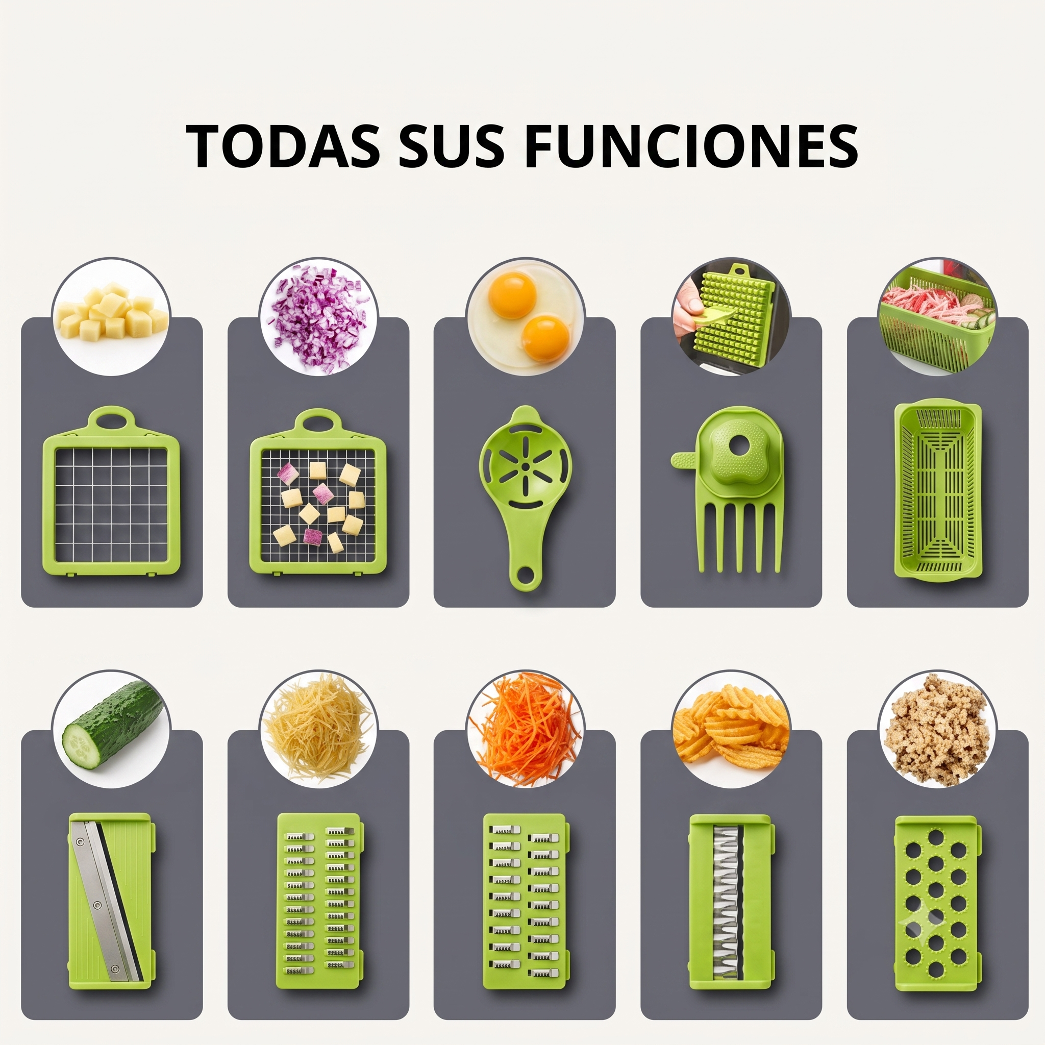 Cortador de Verduras 16 en 1 — Prepara la comida en 5 minutos, no en 30